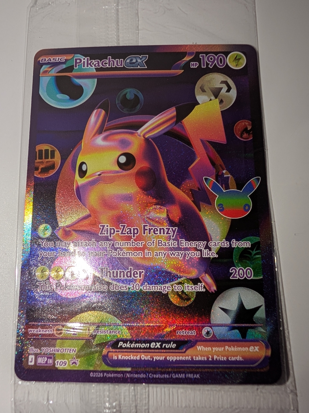Pikachu ex - 109 (30th Celebration) - ME: Mega Evolution Promo (MEP) SEALED